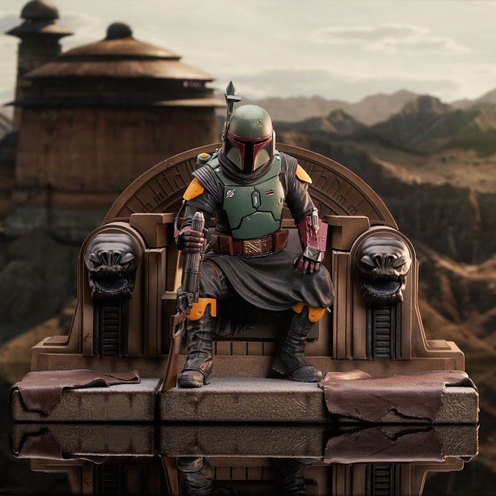 Star Wars: The Mandalorian Premier Collection 1/7 Boba Fett on Throne 24cm - Scale Statue - Gentle Giant - Hobby Figures UK