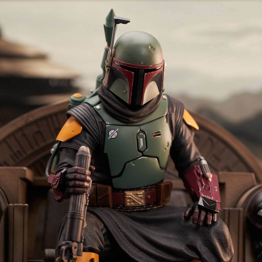 Star Wars: The Mandalorian Premier Collection 1/7 Boba Fett on Throne 24cm - Scale Statue - Gentle Giant - Hobby Figures UK