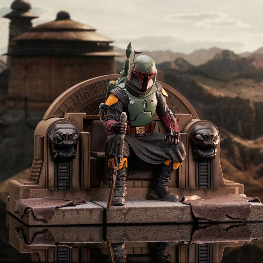 Star Wars: The Mandalorian Premier Collection 1/7 Boba Fett on Throne 24cm - Scale Statue - Gentle Giant - Hobby Figures UK