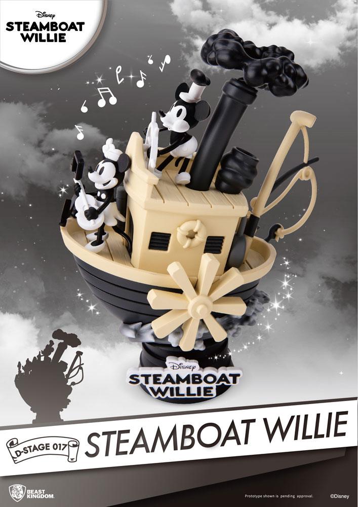 Steamboat Willie D-Stage PVC Diorama Mickey & Minnie 15cm - Scale Statue - Beast Kingdom Toys - Hobby Figures UK