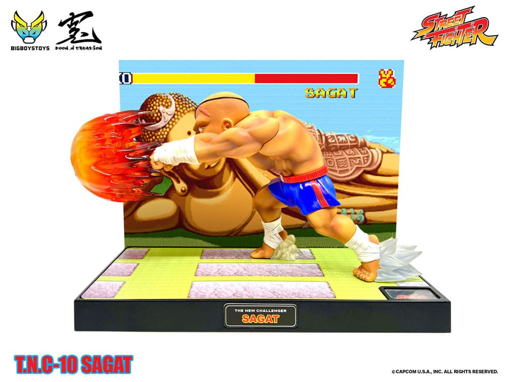 Street Fighter PVC Statue with Sound & Light Up Sagat 17cm - Scale Statue - BigBoysToys - Hobby Figures UK