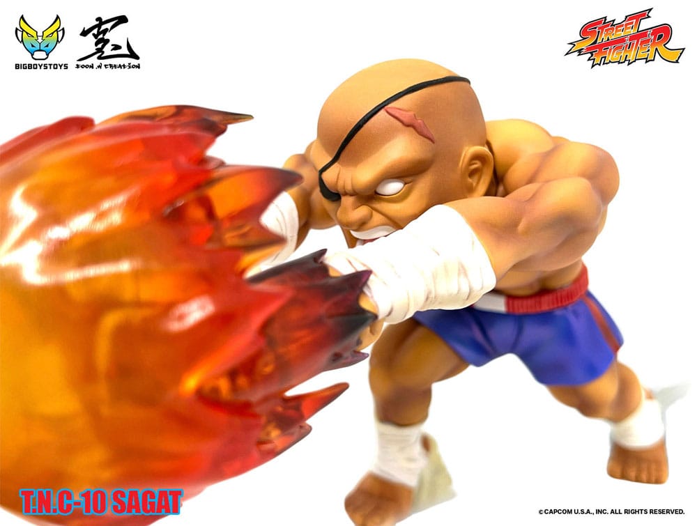 Street Fighter PVC Statue with Sound & Light Up Sagat 17cm - Scale Statue - BigBoysToys - Hobby Figures UK