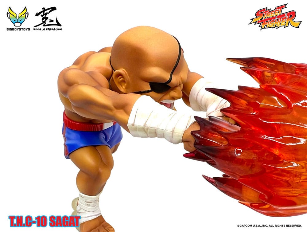 Street Fighter PVC Statue with Sound & Light Up Sagat 17cm - Scale Statue - BigBoysToys - Hobby Figures UK