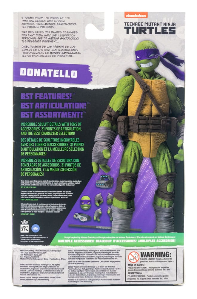 Teenage Mutant Ninja Turtles BST AXN Action Figure Donatello (IDW Comics) 13cm - Action Figures - The Loyal Subjects - Hobby Figures UK