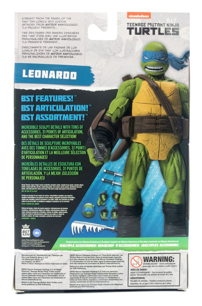 Teenage Mutant Ninja Turtles BST AXN Action Figure Leonardo (IDW Comics) 13cm - Action Figures - The Loyal Subjects - Hobby Figures UK