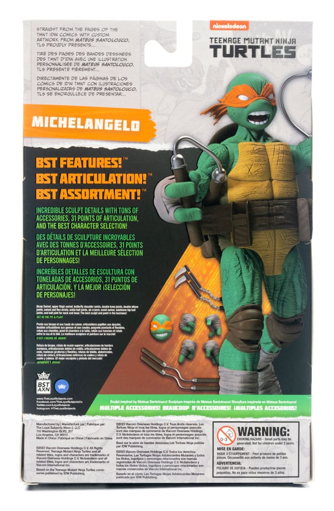 Teenage Mutant Ninja Turtles BST AXN Action Figure Michelangelo (IDW Comics) 13cm - Action Figures - The Loyal Subjects - Hobby Figures UK