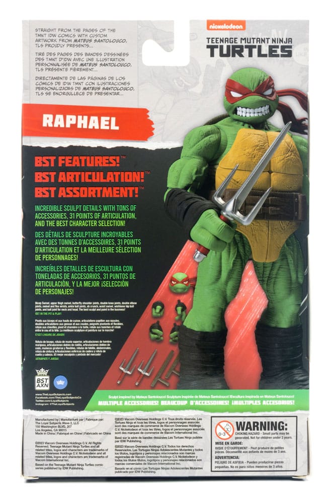 Teenage Mutant Ninja Turtles BST AXN Action Figure Raphael (IDW Comics) 13cm - Action Figures - The Loyal Subjects - Hobby Figures UK