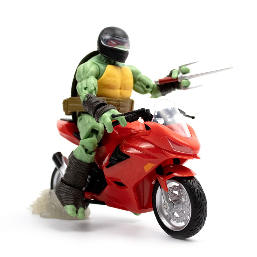 Teenage Mutant Ninja Turtles BST AXN Action Figure with Vehicle Raphael with Motorcycle (IDW Comics) 13cm - Action Figures - The Loyal Subjects - Hobby Figures UK