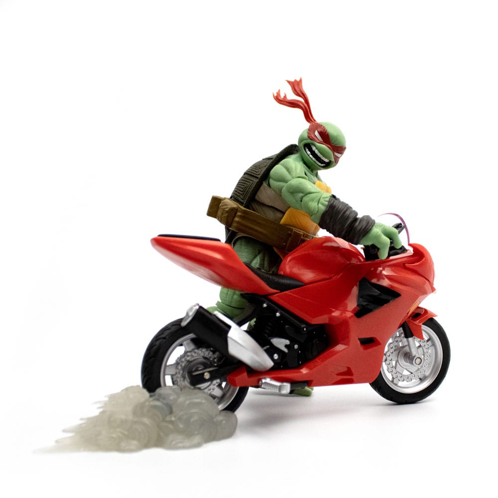 Teenage Mutant Ninja Turtles BST AXN Action Figure with Vehicle Raphael with Motorcycle (IDW Comics) 13cm - Action Figures - The Loyal Subjects - Hobby Figures UK