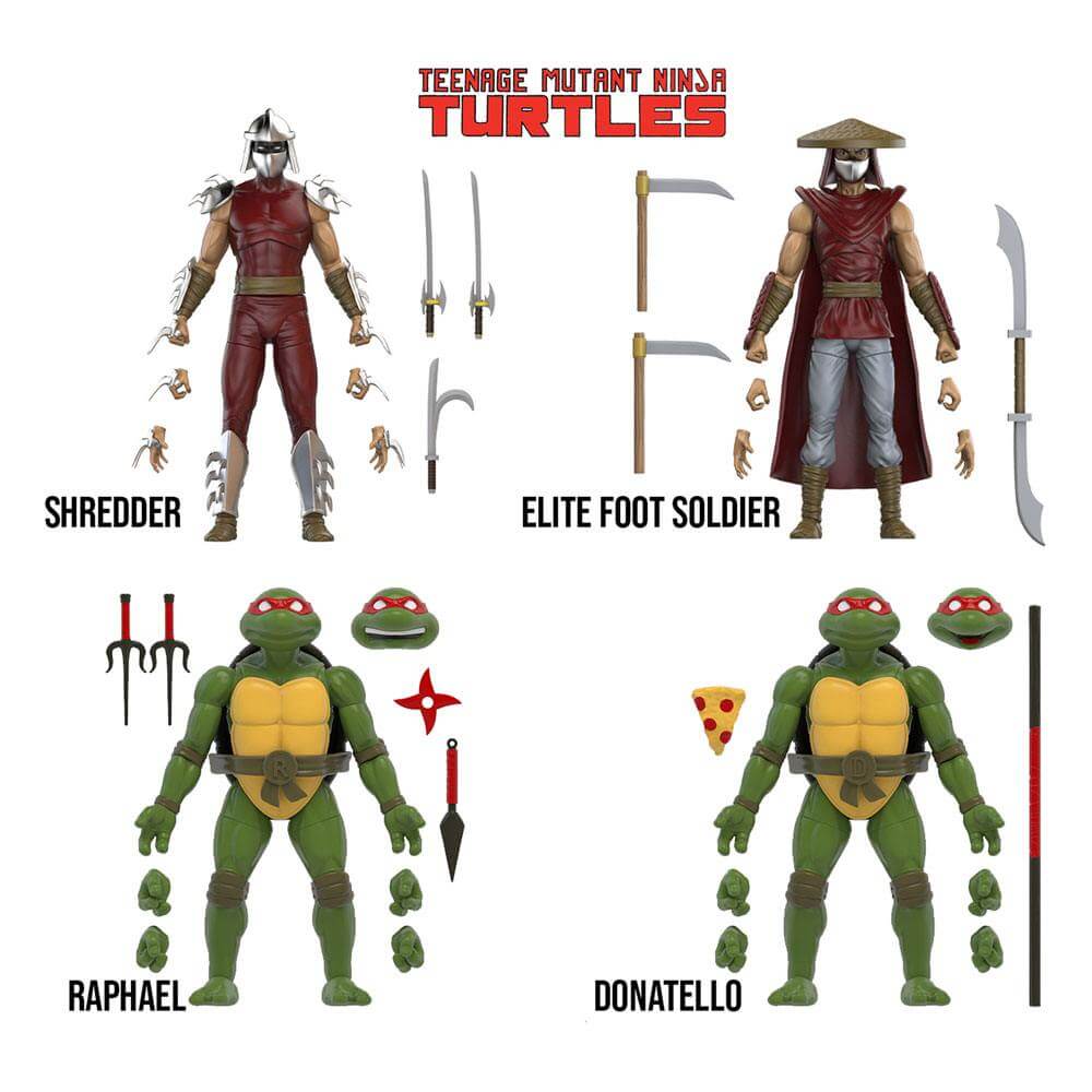 Teenage Mutant Ninja Turtles BST AXN Action Figure 4-Pack Mirage Comics Shredder & Turtles Exclusive 13cm - Action Figures - The Loyal Subjects - Hobby Figures UK
