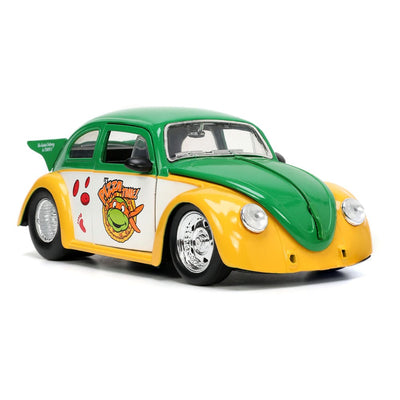 Teenage Mutant Ninja Turtles Hollywood Rides Diecast Model 1/24 VW Drag Beetle with Michelangelo Figure - Action Figures - Jada Toys - Hobby Figures UK