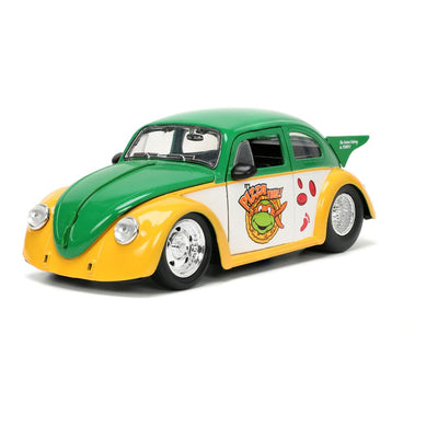 Teenage Mutant Ninja Turtles Hollywood Rides Diecast Model 1/24 VW Drag Beetle with Michelangelo Figure - Action Figures - Jada Toys - Hobby Figures UK