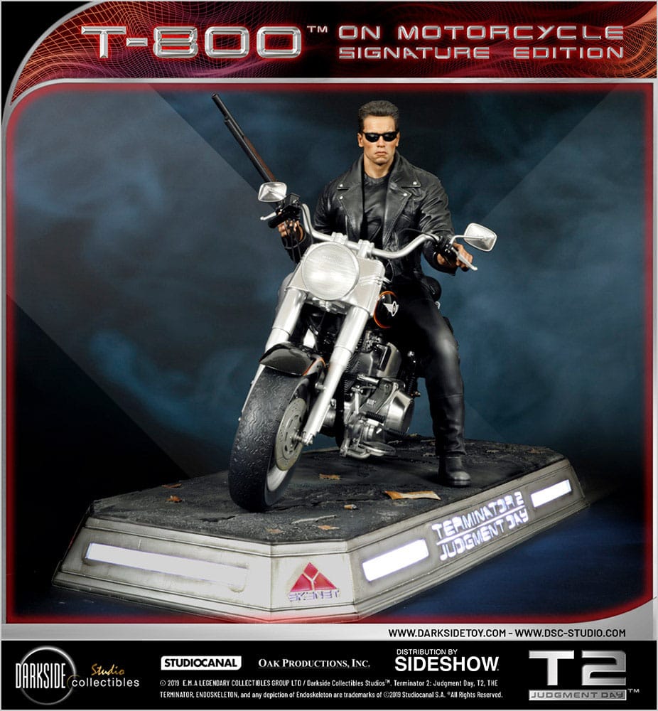 Terminator 2: Judgment Day Statue 1/4 T-800 on Motorcycle Signature Edition Sideshow Exclusive 50cm - Scale Statue - Darkside Collectibles Studio - Hobby Figures UK