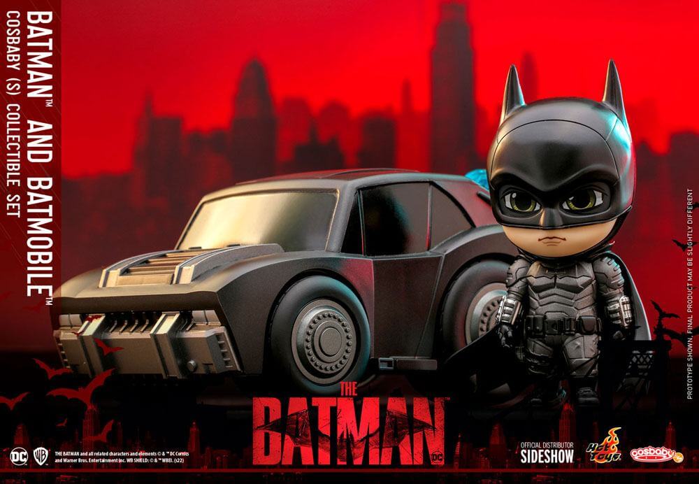 The Batman Cosbaby Mini Figure Set Batman & Batmobile 12cm - Mini Figures - Hot Toys - Hobby Figures UK