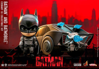 The Batman Cosbaby Mini Figure Set Batman & Batmobile 12cm - Mini Figures - Hot Toys - Hobby Figures UK