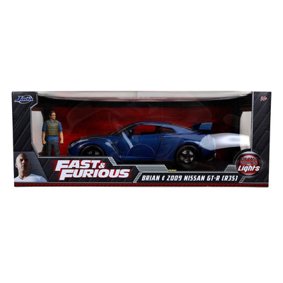The Fast and Furious Diecast Model Hollywood Rides 1/18 2009 Nissan Skyline GT-R R35 with Brian Figure - Action Figures - Jada Toys - Hobby Figures UK