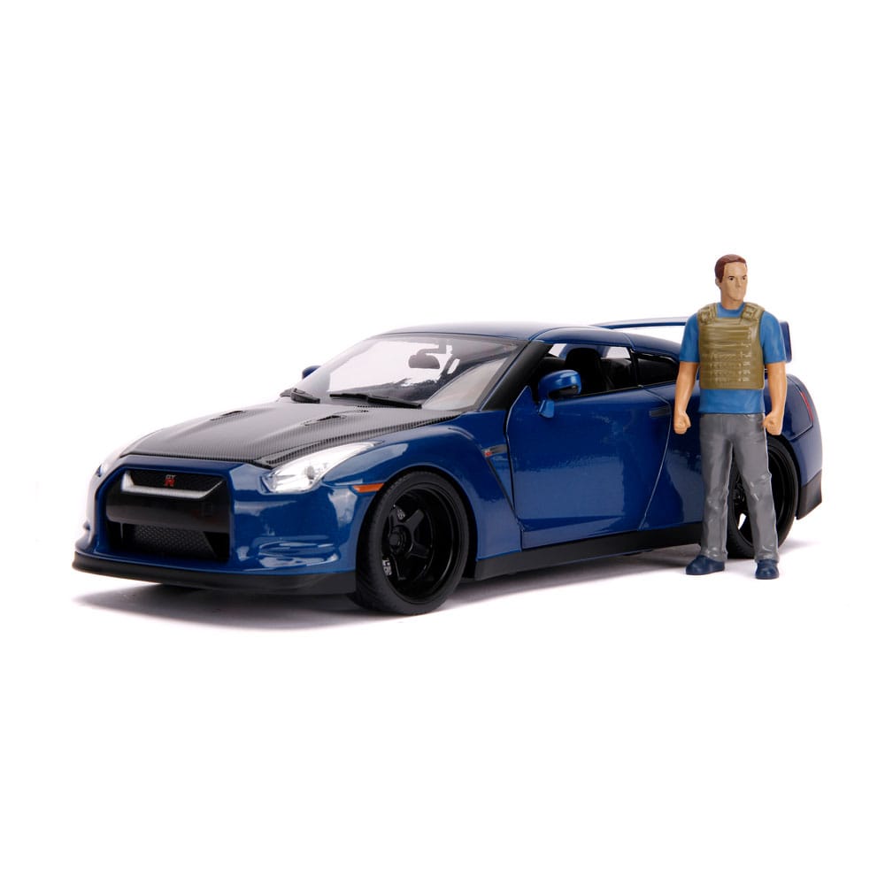 The Fast and Furious Diecast Model Hollywood Rides 1/18 2009 Nissan Skyline GT-R R35 with Brian Figure