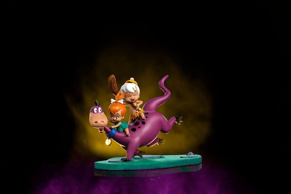 The Flintstones Art Scale Statue 1/10 Dino, Pebbles and Bamm-Bamm 13cm - Scale Statue - Iron Studios - Hobby Figures UK