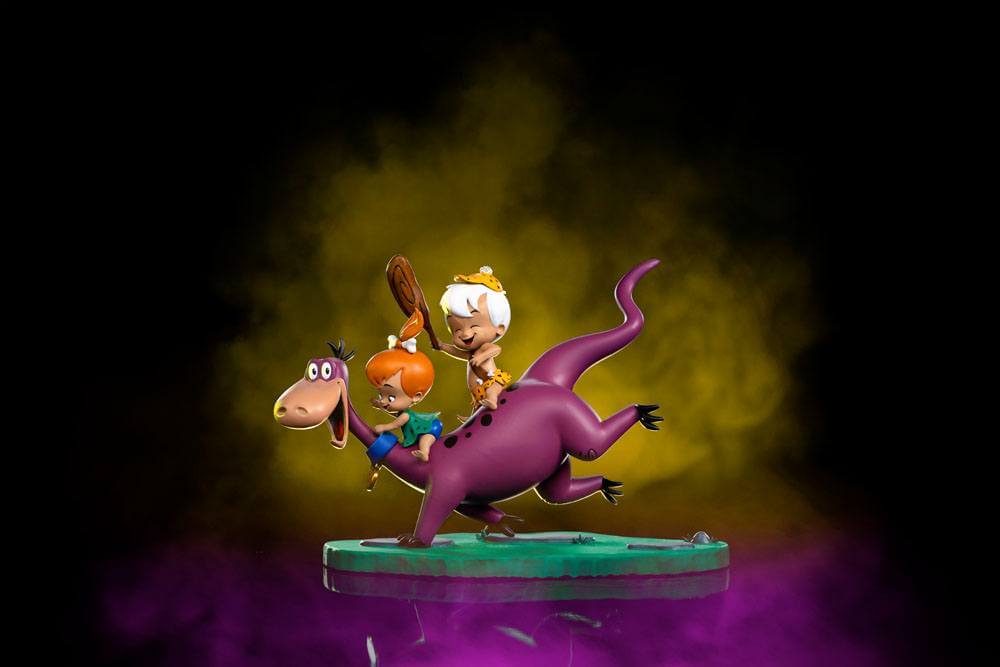 The Flintstones Art Scale Statue 1/10 Dino, Pebbles and Bamm-Bamm 13cm - Scale Statue - Iron Studios - Hobby Figures UK