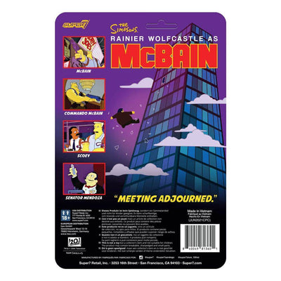 The Simpsons ReAction Action Figure Wave 1 McBain - Senator Mendoza 10cm - Action Figures - Super7 - Hobby Figures UK