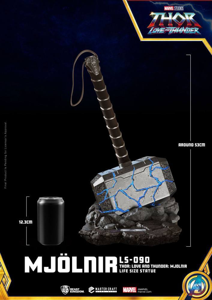 Thor: Love and Thunder Life-Size Statue Mjolnir 53cm - Scale Statue - Beast Kingdom Toys - Hobby Figures UK