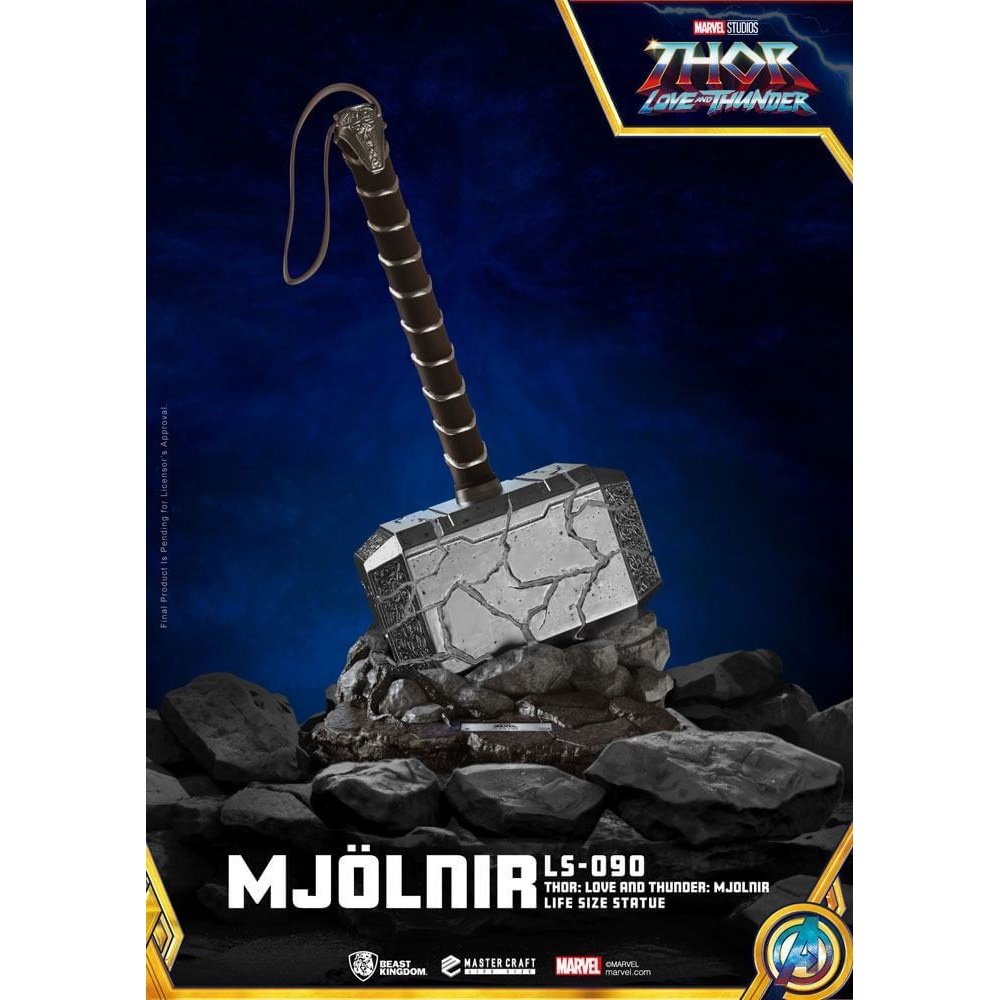 Thor: Love and Thunder Life-Size Statue Mjolnir 53cm - Scale Statue - Beast Kingdom Toys - Hobby Figures UK