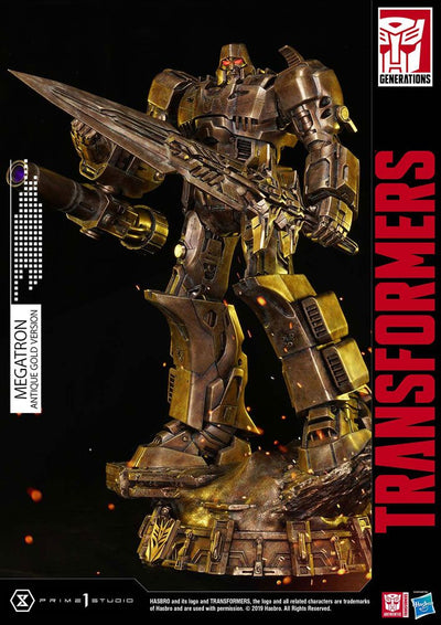 Transformers: G1 Statue Megatron Antique Gold 60cm - Scale Statue - Prime 1 Studio - Hobby Figures UK