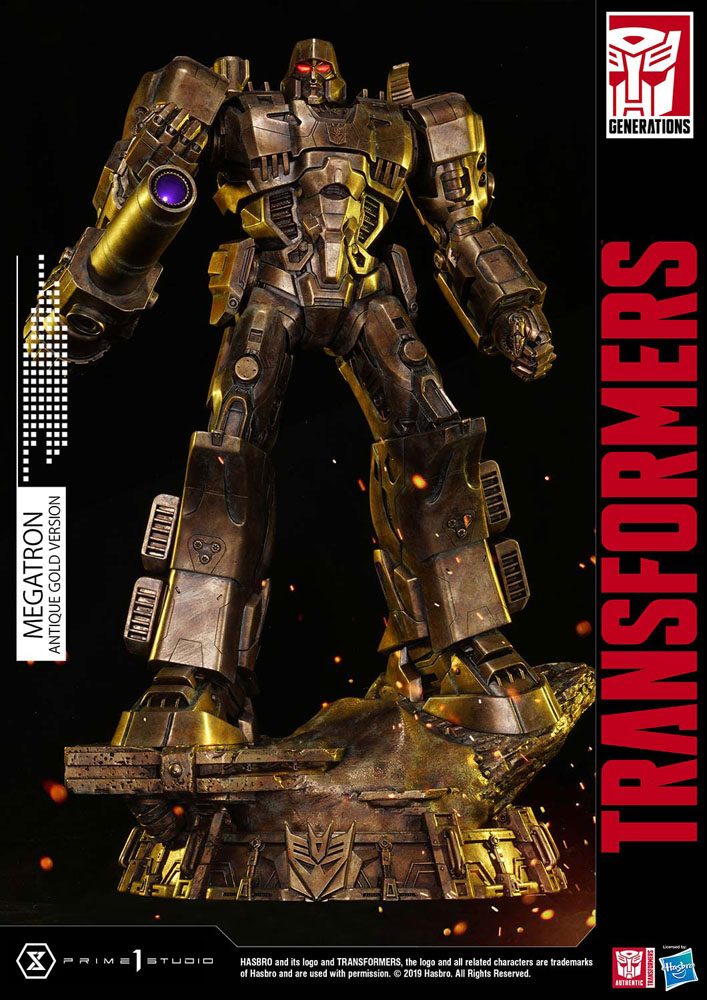 Transformers: G1 Statue Megatron Antique Gold 60cm - Scale Statue - Prime 1 Studio - Hobby Figures UK