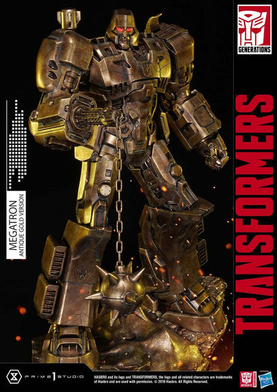 Transformers: G1 Statue Megatron Antique Gold 60cm - Scale Statue - Prime 1 Studio - Hobby Figures UK