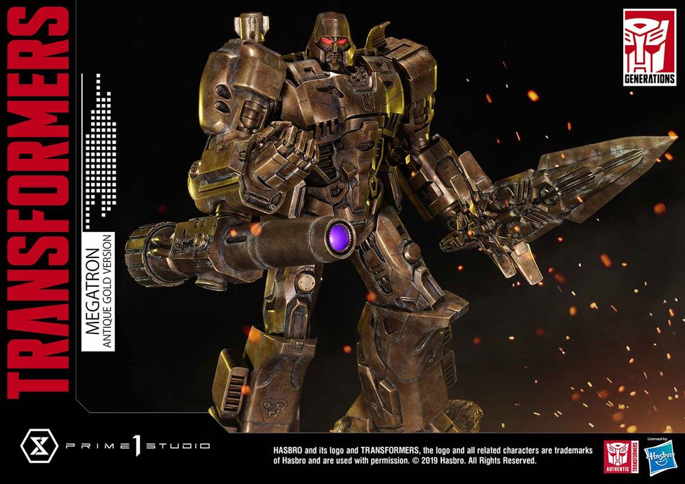 Transformers: G1 Statue Megatron Antique Gold 60cm - Scale Statue - Prime 1 Studio - Hobby Figures UK