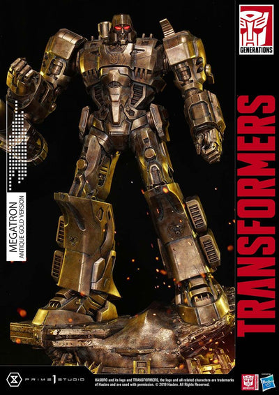 Transformers: G1 Statue Megatron Antique Gold 60cm - Scale Statue - Prime 1 Studio - Hobby Figures UK