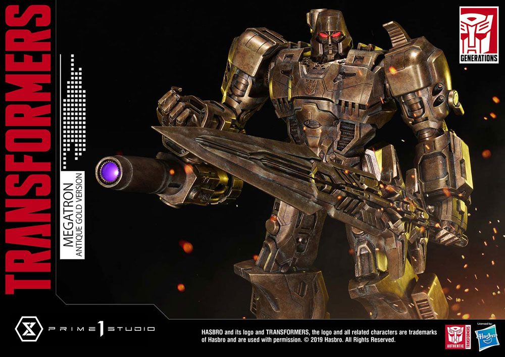 Transformers: G1 Statue Megatron Antique Gold 60cm - Scale Statue - Prime 1 Studio - Hobby Figures UK