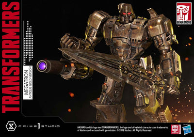 Transformers: G1 Statue Megatron Antique Gold 60cm - Scale Statue - Prime 1 Studio - Hobby Figures UK