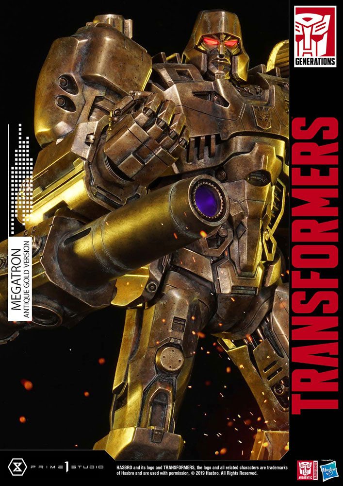 Transformers: G1 Statue Megatron Antique Gold 60cm - Scale Statue - Prime 1 Studio - Hobby Figures UK