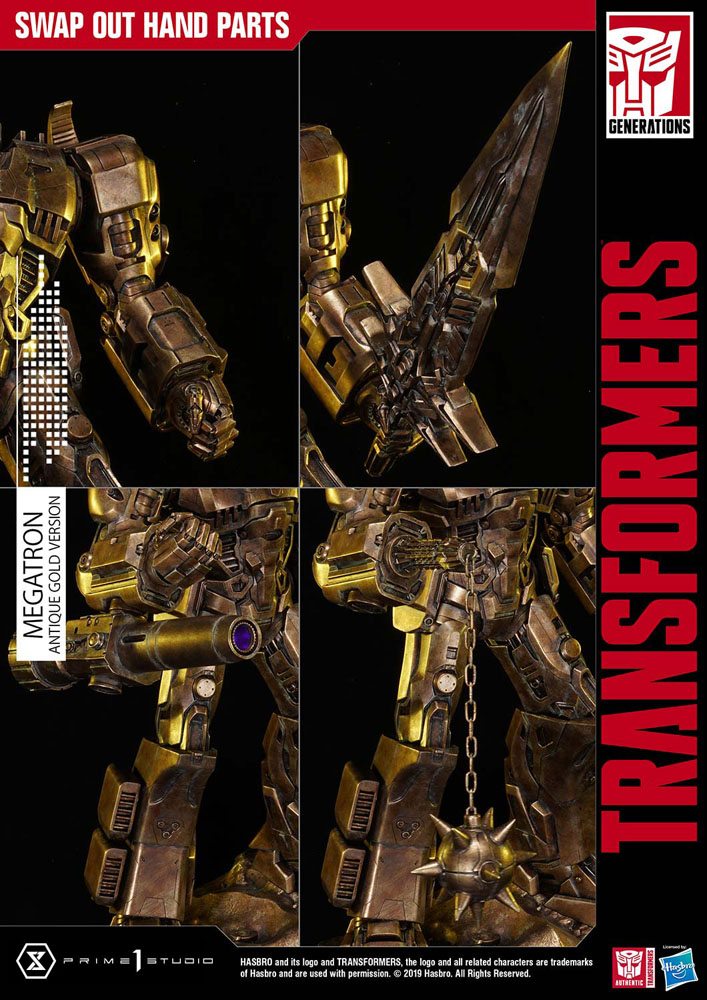 Transformers: G1 Statue Megatron Antique Gold 60cm - Scale Statue - Prime 1 Studio - Hobby Figures UK
