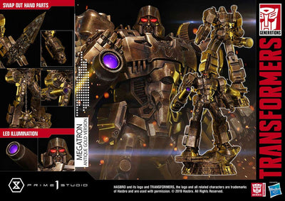 Transformers: G1 Statue Megatron Antique Gold 60cm - Scale Statue - Prime 1 Studio - Hobby Figures UK