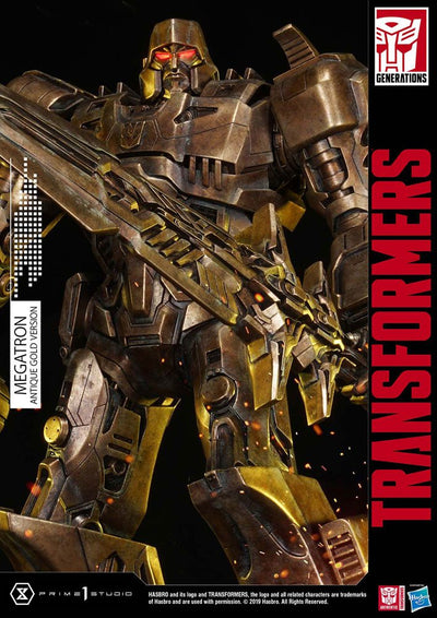 Transformers: G1 Statue Megatron Antique Gold 60cm - Scale Statue - Prime 1 Studio - Hobby Figures UK