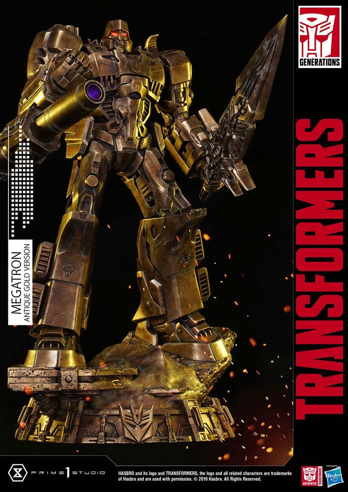 Transformers: G1 Statue Megatron Antique Gold 60cm - Scale Statue - Prime 1 Studio - Hobby Figures UK