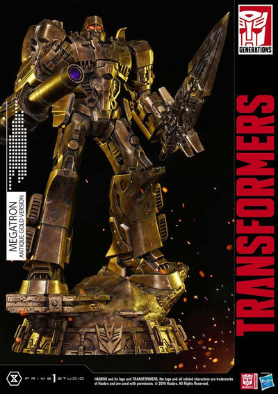Transformers: G1 Statue Megatron Antique Gold 60cm - Scale Statue - Prime 1 Studio - Hobby Figures UK