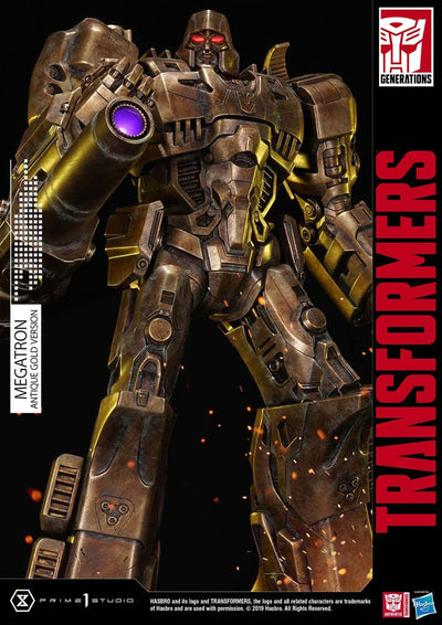 Transformers: G1 Statue Megatron Antique Gold 60cm - Scale Statue - Prime 1 Studio - Hobby Figures UK