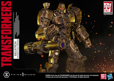 Transformers: G1 Statue Megatron Antique Gold 60cm - Scale Statue - Prime 1 Studio - Hobby Figures UK