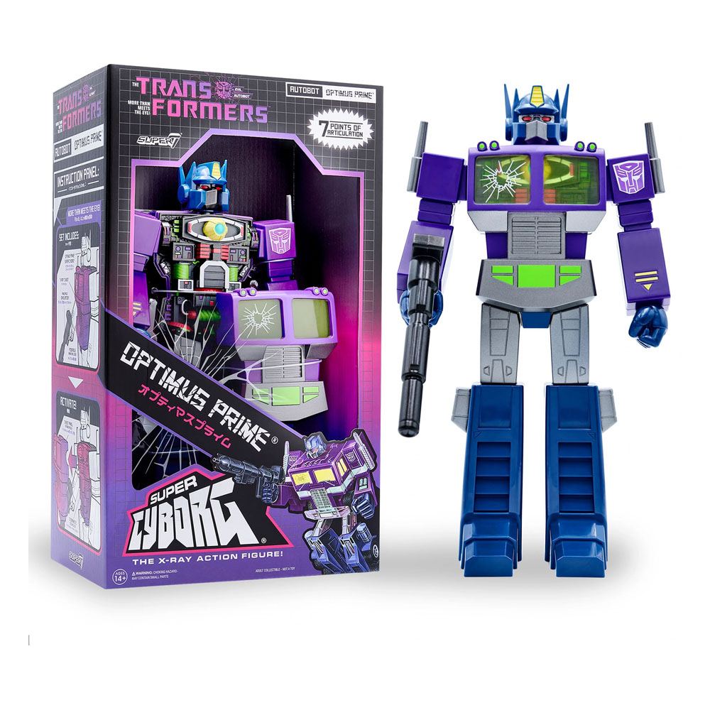 Transformers Super Cyborg Action Figure Optimus Prime (Shattered Glass Purple) 28cm - Action Figures - Super7 - Hobby Figures UK