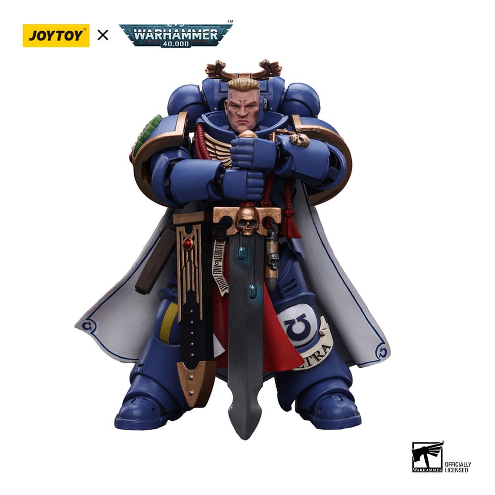 Warhammer 40k Action Figure 1/18 Ultramarines Primaris Captain with Power Sword and Plasma Pistol 12cm