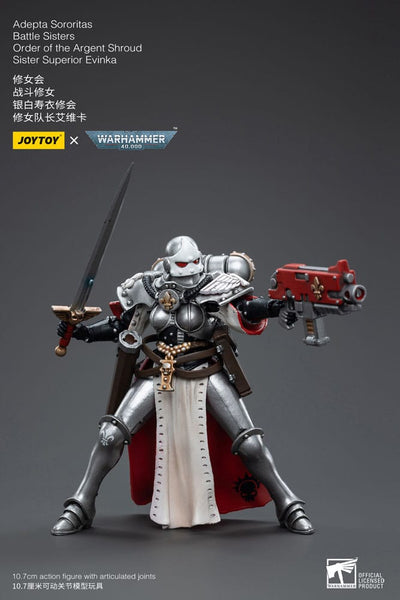 Warhammer 40k Action Figure 1/18 Adepta Sororitas Battle Sisters Order of the Argent Shroud Sister Superior Evinka 11cm - Action Figures - Joy Toy (CN) - Hobby Figures UK