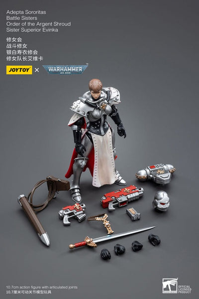 Warhammer 40k Action Figure 1/18 Adepta Sororitas Battle Sisters Order of the Argent Shroud Sister Superior Evinka 11cm - Action Figures - Joy Toy (CN) - Hobby Figures UK