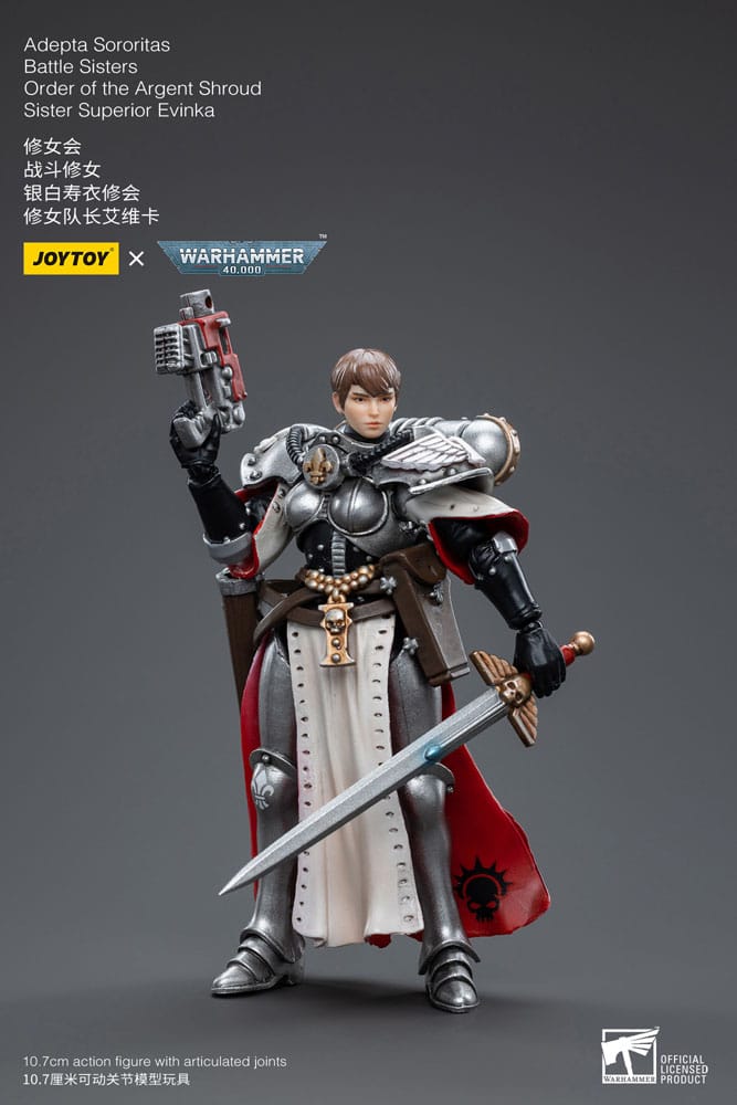 Warhammer 40k Action Figure 1/18 Adepta Sororitas Battle Sisters Order of the Argent Shroud Sister Superior Evinka 11cm - Action Figures - Joy Toy (CN) - Hobby Figures UK