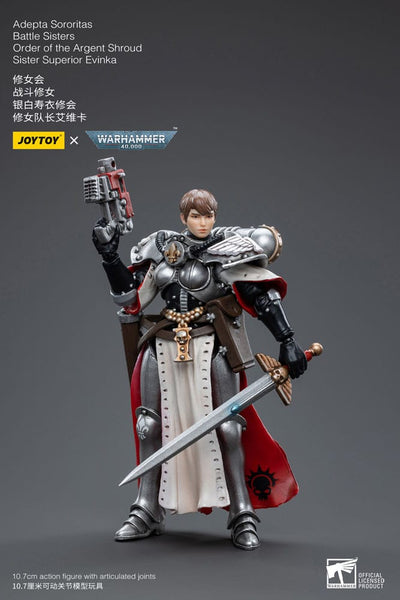 Warhammer 40k Action Figure 1/18 Adepta Sororitas Battle Sisters Order of the Argent Shroud Sister Superior Evinka 11cm - Action Figures - Joy Toy (CN) - Hobby Figures UK