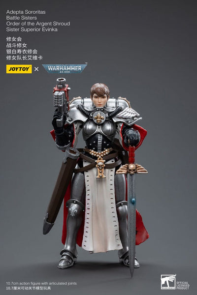 Warhammer 40k Action Figure 1/18 Adepta Sororitas Battle Sisters Order of the Argent Shroud Sister Superior Evinka 11cm - Action Figures - Joy Toy (CN) - Hobby Figures UK