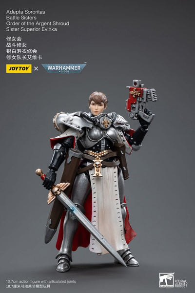 Warhammer 40k Action Figure 1/18 Adepta Sororitas Battle Sisters Order of the Argent Shroud Sister Superior Evinka 11cm - Action Figures - Joy Toy (CN) - Hobby Figures UK