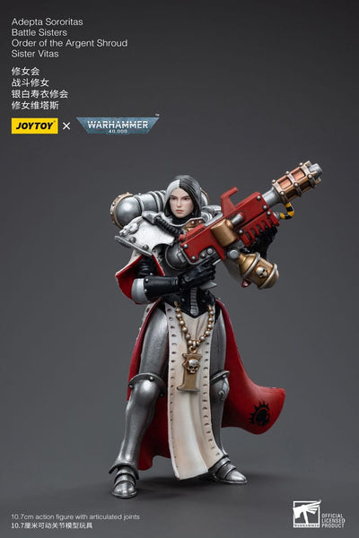 Warhammer 40k Action Figure 1/18 Adepta Sororitas Battle Sisters Order of the Argent Shroud Sister Vitas 11cm - Action Figures - Joy Toy (CN) - Hobby Figures UK